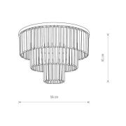 Cristal kattovalaisin, läpinäkyvä/musta, Ø 56cm