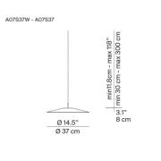 Luceplan Koinè LED-riippuvalaisin 927 Ø37cm sininen