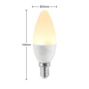 Lindby-LED-lamppu E14 C35 4,5W 3000K opaali 2 kpl