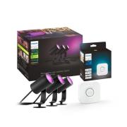 Philips Hue LED-valonheitin Lily, 3 kpl, silta, RGB, CCT, IP65