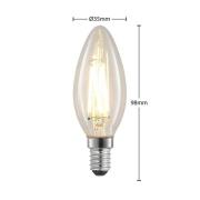 LED-filamenttilamppu E14 4W 827 kynttilä him., 3x