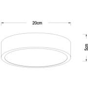 Unar LED-kattovalaisin, musta, Ø 20 cm