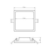 LED kattoon upotettava valaisin Alya valkoinen 12x12cm 2,700 K