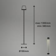Kiki LED ladattava lattiavalaisin, 3 000K, musta, IP44