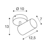 SLV Asto Tube -kattospotti GU10 1-lampp. valkoinen