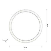 LED-kattovalaisin PURE Lines, Ø 70 cm, hopea, CCT, kaukosäädin