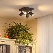 Lindby kattovalaisin Jorell, musta, 20 cm, musta, 4-valo.