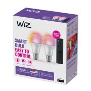 WiZ A60 LED matt WiFi E27 8,5W RGBW kaukosäädin 2 kpl:n sarja