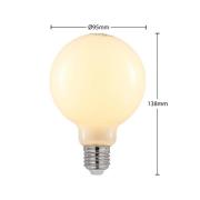 LED-lamppu E27 4W 2700K G95 globe opaali 2x