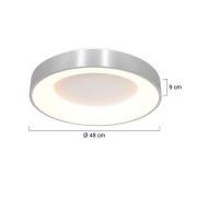 LED-kattovalaisin Ringlede 2700 K Ø 48 cm hopea