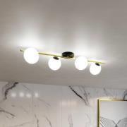 Kattovalaisin Glassy 4-lamppuinen lineaarinen musta/kulta/opaali