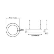 BRUMBERG Biro Circle Ring10 suora 45cm on/off hopea 3000 K