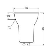 OSRAM LED-heijastin GU10, PAR11, 3 W, 2700 K, 36°, himmennettävä