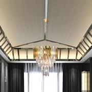 Riippuvalo Aspen metalli, kullattu lasikristallit, korkeus 50 cm