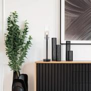 Glasini pöytävalaisin, korkeus 49,5 cm, savunharmaa/musta, lasia