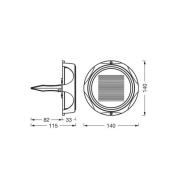 LEDVANCE Solar LED maapiikkivalo Endura Style Utili, pyöreä, pyöreä