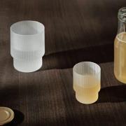 ferm LIVING Lasi Ripple Small, valkoinen, 60 ml, lasi, 4 kpl, sarja