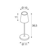 SLV LED-ladattava valaisin Vinolina Two, musta, alumiinia, Ø 11 cm, IP...