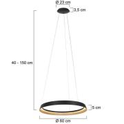 Ringlux LED-riippuvalaisin, 1-valaisin, musta, metallia