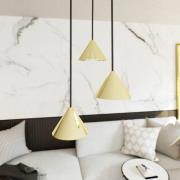 Riippuvalaisin Elit, 3-lamppuinen, Ø 20 cm, musta/kulta, metalli