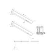 LED uppoasennusvalaisin ModuLite F, alumiini, 60 cm, 4000 K, alumiini