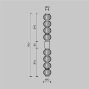 Maytoni LED-seinävalaisin Amulet, lineaarinen, 76 cm, kirkas / kultain...