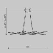 Maytoni LED-riippuvalaisin Halo, musta, pituus 103,5 cm