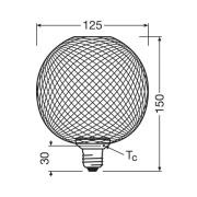 OSRAM Decor LED Flat Globe E27 3,5W musta 2700K metallia