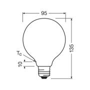 OSRAM LED-lamppu Globe G95 E27 5W matta 4000K