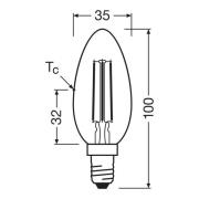 OSRAM LED-lamppu kynttilän hehkulanka E14 3.8W 4000K 806lm