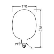 OSRAM LED Vintage 1906 Balloon E27 7,3W 2700K matta himmennettävä