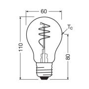 OSRAM LED Vintage E27 5.9W 2,700K kierre hehkulanka kirkas