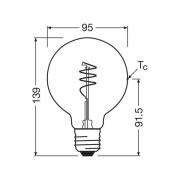 OSRAM LED Vintage G95 E27 3,4W 827 kierrehehkulanka kultaa OSRAM LED V...