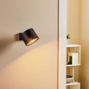 Seinäkohdevalaisin Bot, musta, kääntyvä