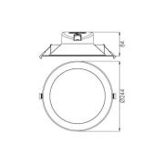 LED-kattoon upotettava valaisin Acrux, Ø 24 cm, hopeanvärinen matta, C...