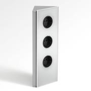 Ruostumattomasta teräksestä valmistettu pistorasiakytkin, 3-osainen, k...