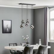 Glassy riippuvalaisin, 6-lamppuinen, musta, grafiitti, lasi, 75 cm