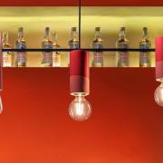 PI-riippuvalaisin, lieriömäinen, Ø 8 cm, punainen