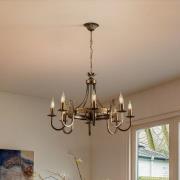 Kattokruunu Castle tumma käsinpatinoitu 8-lamppuinen