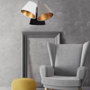 Zsofia riippuvalaisin, 3-lamppuinen, valkoinen/harmaa/musta/kultainen