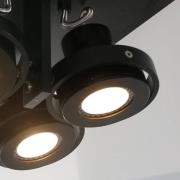 LED-kattospotti Westpoint,4-lamppuinen, musta