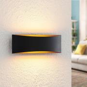 Arcchio LED-seinävalaisin Jelle, 27 cm, musta/kulta, ylös/alasvalo