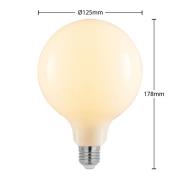 LED-lamppu E27 8W 2700K G125 Globe, himmennettävä, opaali