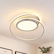 Lucande LED kattovalaisin Noud, 65 cm, hopea, metalli, CCT