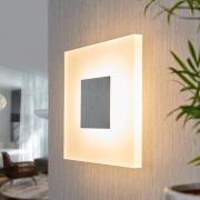 Lucande LED-seinävalaisin Berlind, 26 cm, valkoinen, lasi, metallia