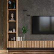 LED-seinävalaisin Motive M, 80 cm leveä, musta, metalli