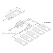 LED-kaapinalusvalaisin Eco-Pad F 5 kpl 4000K musta