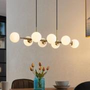 Lindby Riippuvalaisin Kiamo, 83 cm, messinki, valkoinen, lasi, G9