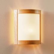 Zanna-seinävalaisin puusta, korkeus 34 cm, vaalea tammi