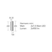 HerzBlut LED-seinävalaisin Hermann mini, öljytty tammi, himmennettävä